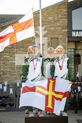 Picture by Sophie Rabey.  16-07-25.  ISLAND GAMES 2025 in Orkney.  
Cycling Road Race - Women won team Gold.