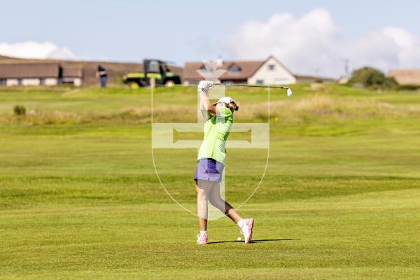 Picture by Sophie Rabey.  16-07-25.  ISLAND GAMES 2025 in Orkney.  
Womens Golf at Orkney Golf Club.
Chloe Gaudion.