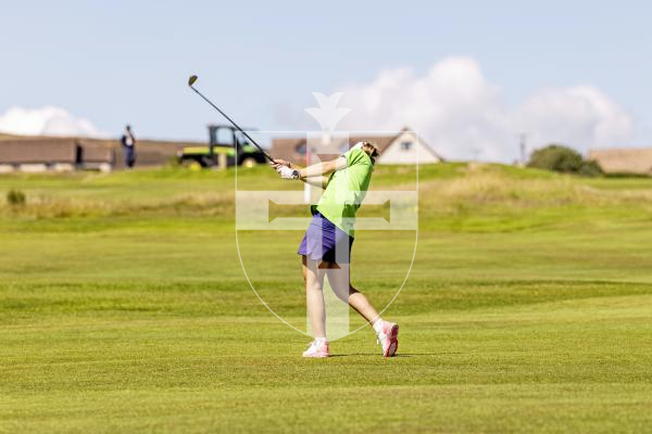Picture by Sophie Rabey.  16-07-25.  ISLAND GAMES 2025 in Orkney.  
Womens Golf at Orkney Golf Club.
Chloe Gaudion.