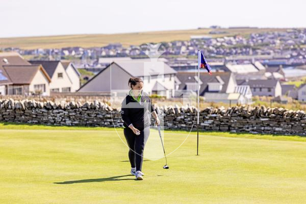 Picture by Sophie Rabey.  16-07-25.  ISLAND GAMES 2025 in Orkney.  
Womens Golf at Orkney Golf Club.
Lily McNeela.