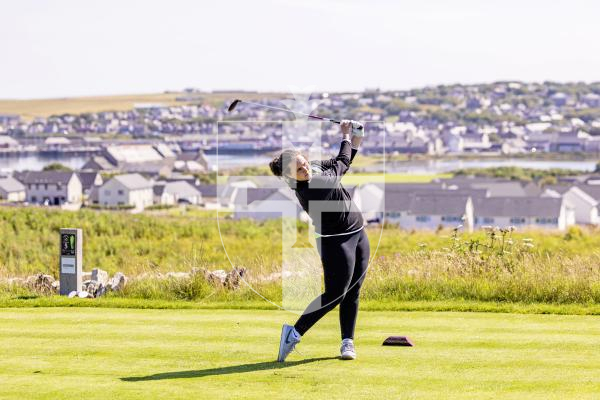 Picture by Sophie Rabey.  16-07-25.  ISLAND GAMES 2025 in Orkney.  
Womens Golf at Orkney Golf Club.
Lily McNeela.