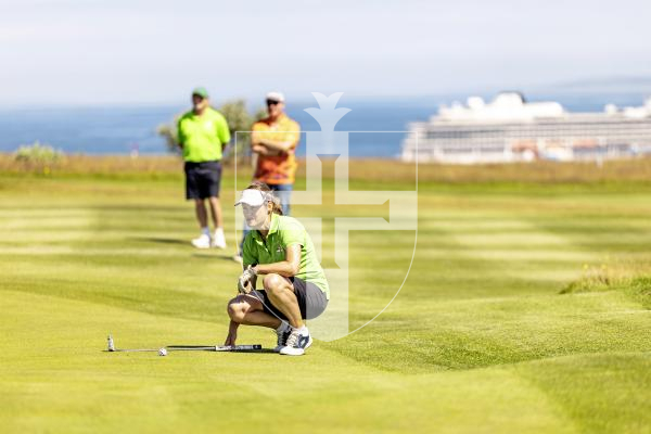 Picture by Sophie Rabey.  16-07-25.  ISLAND GAMES 2025 in Orkney.  
Womens Golf at Orkney Golf Club.
Mary Bate.