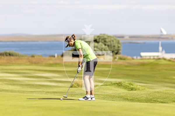 Picture by Sophie Rabey.  16-07-25.  ISLAND GAMES 2025 in Orkney.  
Womens Golf at Orkney Golf Club.
Mary Bate.