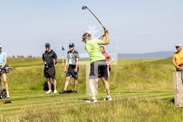 Picture by Sophie Rabey.  16-07-25.  ISLAND GAMES 2025 in Orkney.  
Womens Golf at Orkney Golf Club.
Mary Bate.