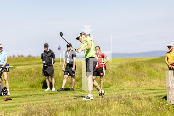 Picture by Sophie Rabey.  16-07-25.  ISLAND GAMES 2025 in Orkney.  
Womens Golf at Orkney Golf Club.
Mary Bate.