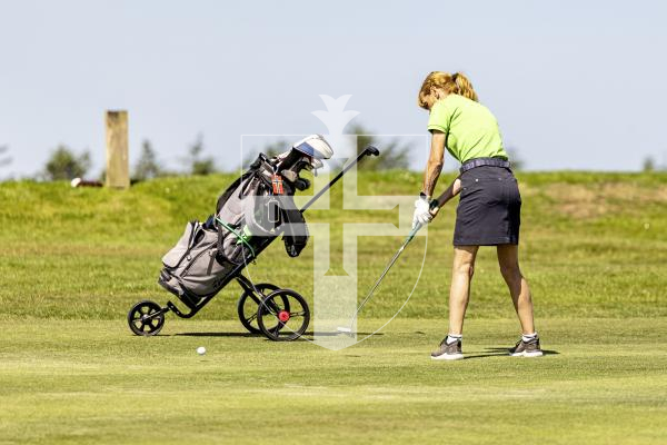 Picture by Sophie Rabey.  16-07-25.  ISLAND GAMES 2025 in Orkney.  
Womens Golf at Orkney Golf Club.
Sally Ingrouille.