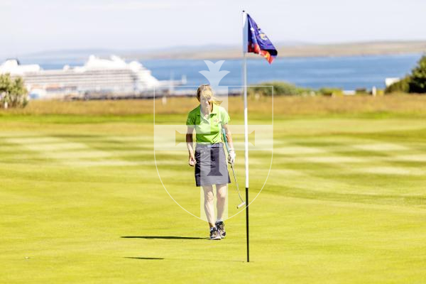 Picture by Sophie Rabey.  16-07-25.  ISLAND GAMES 2025 in Orkney.  
Womens Golf at Orkney Golf Club.
Sally Ingrouille.