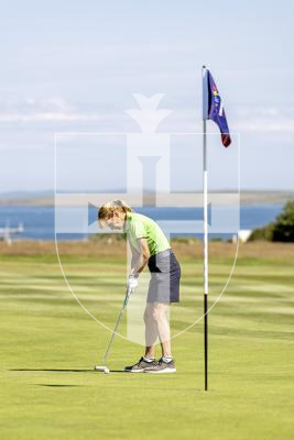 Picture by Sophie Rabey.  16-07-25.  ISLAND GAMES 2025 in Orkney.  
Womens Golf at Orkney Golf Club.
Sally Ingrouille.