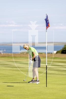 Picture by Sophie Rabey.  16-07-25.  ISLAND GAMES 2025 in Orkney.  
Womens Golf at Orkney Golf Club.
Sally Ingrouille.