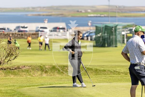 Picture by Sophie Rabey.  16-07-25.  ISLAND GAMES 2025 in Orkney.  
Womens Golf at Orkney Golf Club.
Lily McNeela.
