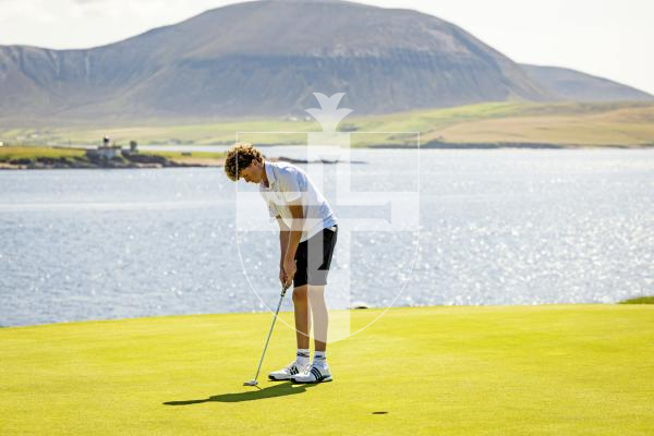Picture by Sophie Rabey.  16-07-25.  ISLAND GAMES 2025 in Orkney.  
Mens Golf at Stromness Golf Club.
Conor Mckenna