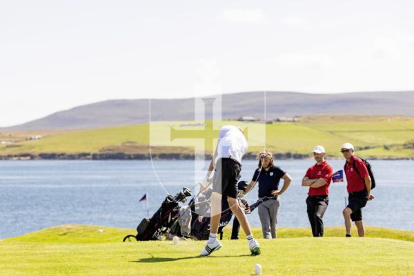 Picture by Sophie Rabey.  16-07-25.  ISLAND GAMES 2025 in Orkney.  
Mens Golf at Stromness Golf Club.
Conor Mckenna
