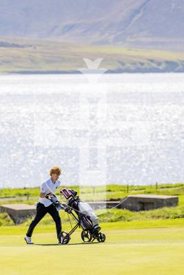 Picture by Sophie Rabey.  16-07-25.  ISLAND GAMES 2025 in Orkney.  
Mens Golf at Stromness Golf Club.
Jayden Tucknott