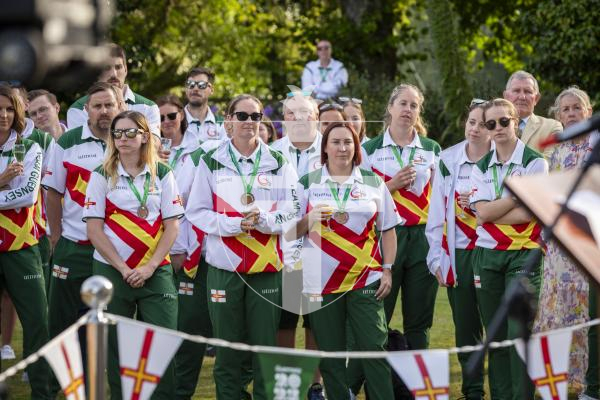 Picture by Luke Le Prevost. 20-07-23.Vin d'Honneur at Government House - Island Games Guernsey 2023 athletes, organisers and volunteers gathered to celebrate their achievements.