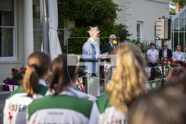 Picture by Luke Le Prevost. 20-07-23.Vin d'Honneur at Government House - Island Games Guernsey 2023 athletes, organisers and volunteers gathered to celebrate their achievements. Representative from Utmost International