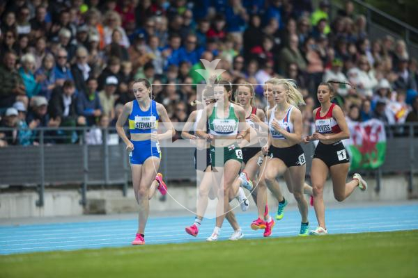 Picture By Peter Frankland. 14-07-23 Guernsey International Island Games 2023. Footes Lane - Athletics. Darcey Hodgson was in the mix in the 800m final and ended with silver.