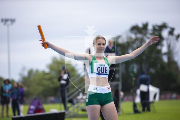 Picture By Peter Frankland. 14-07-23 Guernsey International Island Games 2023. Footes Lane - Athletics. Rebecca Toll 4x400m relay.