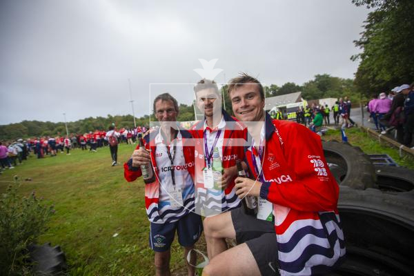Picture By Peter Frankland. 14-07-23 Guernsey International Island Games 2023. Closing Ceremony at Footes Lane.
Russell Page, Joe Staunton and George Spooner from Isle of Wight.