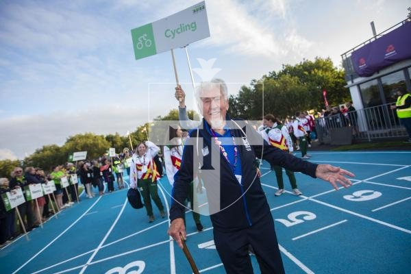 Picture By Peter Frankland. 14-07-23 Guernsey International Island Games 2023. Closing Ceremony at Footes Lane. Paul Richardson from Alderney.