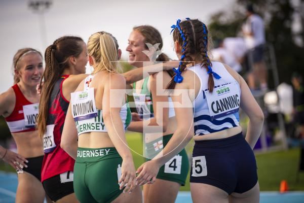 Picture by Sophie Rabey.  13-07-23.  
Guernsey 2023 NatWest International Island Games - Athletics Action at Footes Lane.
110m Hurdles Womens Final