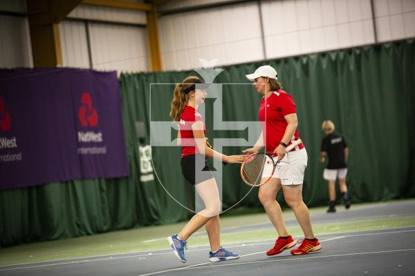 Picture by Sophie Rabey.  14-07-23.  
Guernsey 2023 NatWest International Island Games - Ladies Tennis Doubles Final.
Lauren
Watson-Steele and Lauren Barker (Guernsey) vs Sarah Long and Karen Faragher (Isle of Man)