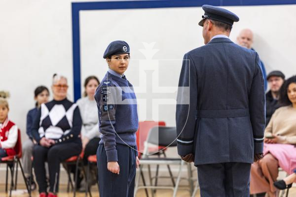 Picture by Sophie Rabey.  01-02-26.  201 Overseas (Guernsey) Squadron of the RAF Air Cadets ceremony at Styx Centre. 
Inspection and presentations were done by special guest, Air Commodore Nick Lowe.
Chloe Sallis (14)