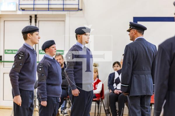 Picture by Sophie Rabey.  01-02-26.  201 Overseas (Guernsey) Squadron of the RAF Air Cadets ceremony at Styx Centre. 
Inspection and presentations were done by special guest, Air Commodore Nick Lowe.