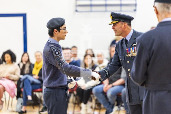 Picture by Sophie Rabey.  01-02-26.  201 Overseas (Guernsey) Squadron of the RAF Air Cadets ceremony at Styx Centre. 
Inspection and presentations were done by special guest, Air Commodore Nick Lowe.
Rhoan Morris (17)