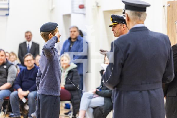 Picture by Sophie Rabey.  01-02-26.  201 Overseas (Guernsey) Squadron of the RAF Air Cadets ceremony at Styx Centre. 
Inspection and presentations were done by special guest, Air Commodore Nick Lowe.