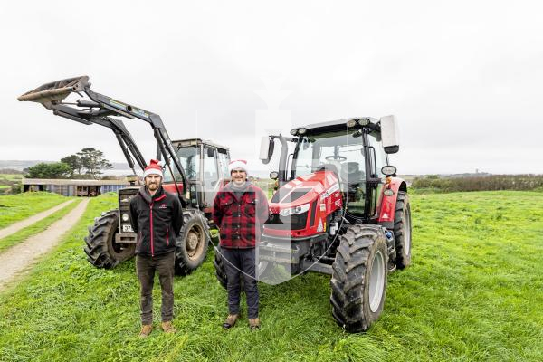 Picture by Sophie Rabey.  11-12-25.  L-R Pete Reddall and Ben Le Page are gearing up for the annual Tractor Run event that will be happening this Saturday evening.