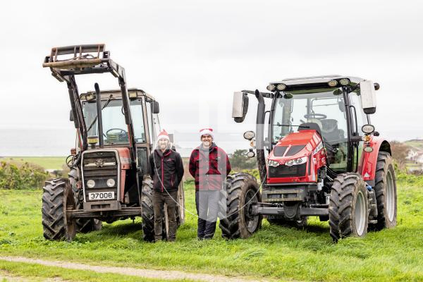 Picture by Sophie Rabey.  11-12-25.  L-R Pete Reddall and Ben Le Page are gearing up for the annual Tractor Run event that will be happening this Saturday evening.