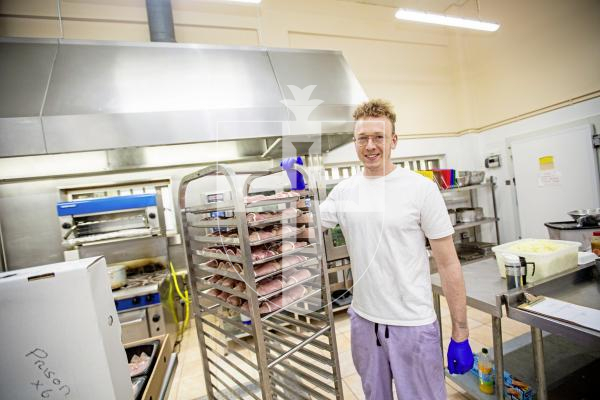 Picture by Sophie Rabey.  29-01-24.  Feature on Education in Guernsey Prison.
Prisoner, Alex Lamb who is working in the Prison Kitchen.