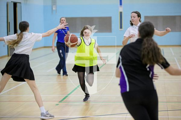 Picture by Peter Frankland. 31-01-24 St. Sampson's High School are running extra-curricular activities for students during lunchtimes. Basketball Club.