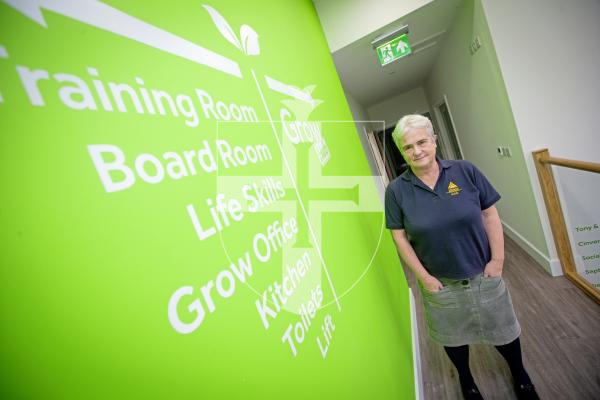 Picture by Peter Frankland. 06-02-24 GROW Ltd is now opening up some of it's office space for charities to rent at a reduced rate. Susie Gallienne of Wigwam is one of the first to take up a rent in the building.