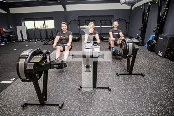 Picture by Sophie Rabey.  19-02-24.  Ravenscroft are entering 3 teams to the Rowathon this weekend.  Ravenscroft staff L-R Robin Newbould, Ellie Knowelden and Max Robin.  Photographed at Upgrade Gym.