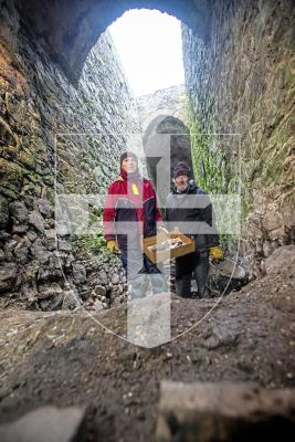 Picture by Peter Frankland. 22-02-24 Update on the state of the archaeological dig taking place at Castle Cornet. The team have made some interesting discoveries. L-R - Adrian Nicolle and John Lihou.