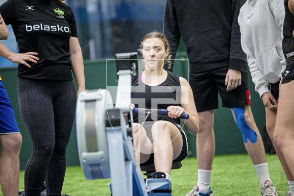 Picture by Peter Frankland. 25-02-24 MS Rowathon at Aztech Centre. Lauren varley rowing as part of the Sixth Form Centre team.