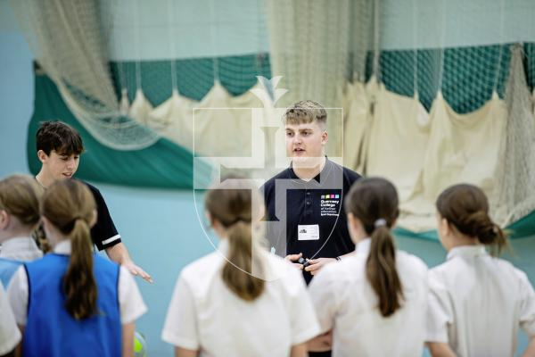 Picture by Peter Frankland. 27-02-24 Yr 7 St. Sampson's High School pupils have been taking part in lunchtime sport sessions with students from the Guernsey Institute who are studying Level 3 BTE. Dalton Beausire. Playing Tchoukball.