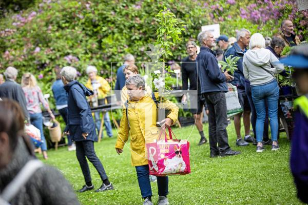 Picture by Sophie Rabey.  27-05-24.  Giant Plant Sale at Saumarez Manor - Plant Heritage Guernsey's biggest event of the year, people were in the queue from an hour before the gates opened.
Yvonne Kaill was the first person in this morning.
