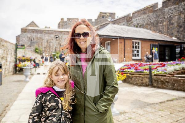 Pictured by Connor Rabey. 15/06/2024.
21 Gun Salute at Castle Cornet to celebrate the King's Birthday. 
L-R Chloe Skyrne (age 9) and Amanda Skyrne.
