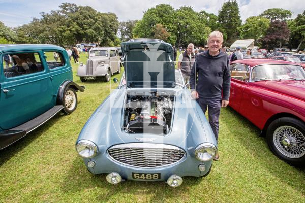 Picture by Connor Rabey.  16-06-24.  Guernsey Classic Car Show at Saumarez Park.
Mike Le Tisser with his Austin 100-6.