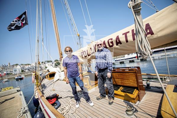 Picture by Sophie Rabey.  26-06-24.   School children have been out on the water for Set Sail Trust's Pilot Cutters Week.  
Crew L-R Jeremy John and Tom Ginsworth.