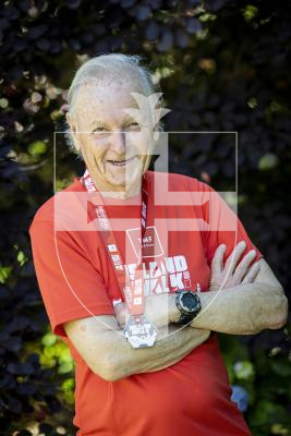 Picture by Peter Frankland. 30-06-25 82 year old Mike Pitcher was the oldest male to complete the round Jersey walk.