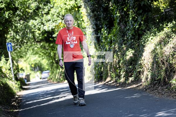 Picture by Peter Frankland. 30-06-25 82 year old Mike Pitcher was the oldest male to complete the round Jersey walk.