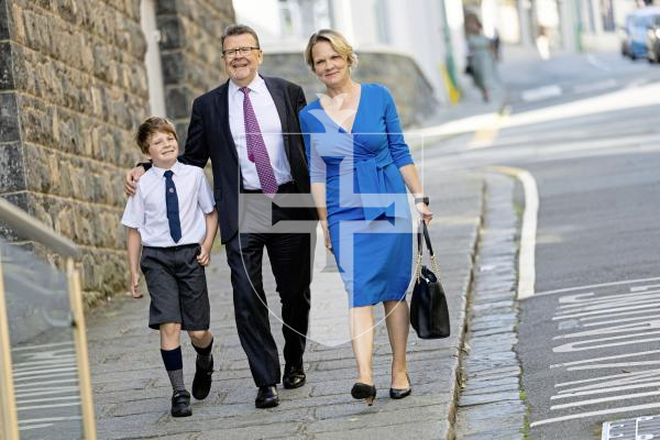 Picture by Peter Frankland. 01-07-25 First meeting of the new States at The Royal Court. For election of president of P&R. Sasha Kazantseva-Miller with her family.