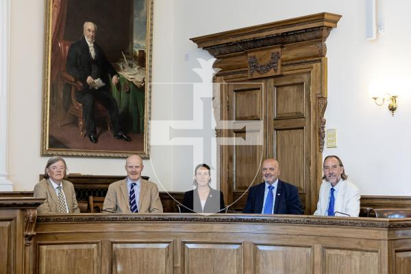 Picture by Peter Frankland. 03-07-25 States 2025 at Royal Court. New P&R Committee on the bench L-R - Charles Parkinson, Gavin St Pier, Lindsay De Sausmarez, Jonathan Le Tocq, Steve Falla.