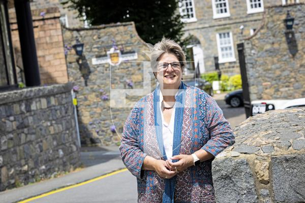Picture by Peter Frankland. 03-07-25 States 2025 at Royal Court. Jayne Ozanne outside the Police Station.