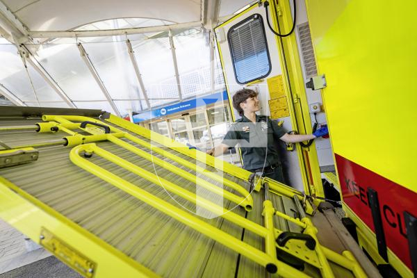 Picture by Peter Frankland. 07-07-25 The Guernsey Press have been invited on a shift with the Ambulance and Rescue Service to observe what they do. For World Paramedic Day feature. Trainee Emergency Medical Technician Mimi Le Flocq.