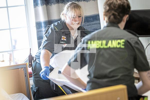Picture by Peter Frankland. 07-07-25 The Guernsey Press have been invited on a shift with the Ambulance and Rescue Service to observe what they do. For World Paramedic Day feature. L-R - Paramedic Emily Baudains and Mimi Le Flocq, Trainee Emergency medical Technician.