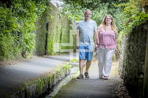 Picture by Peter Frankland. 07-07-25 A petition has been started against the proposals to cover the stream in the Water Lanes to allow cyclists to use the area. Darren and Natalie Davison of La Couture Inn have started the petition.